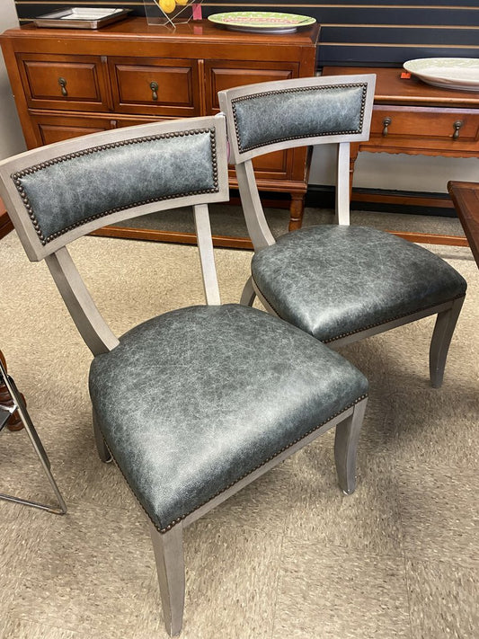 2x Leather Dining Chairs