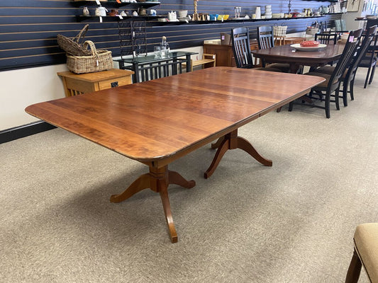 2 Pedestal Amish Dining Table