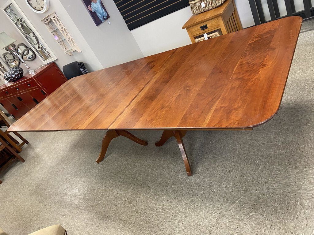 2 Pedestal Amish Dining Table