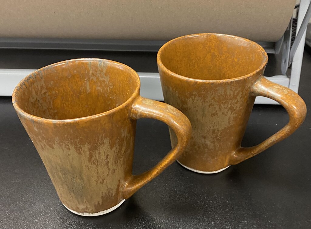 2x Haand Pottery Tapered Mugs