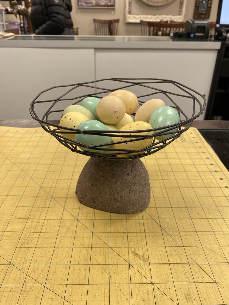 Wire Basket on Granite Stone