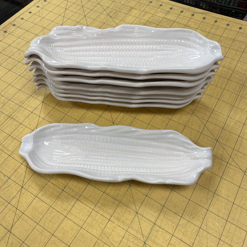 8x Ceramic Corn on the Cob Servers