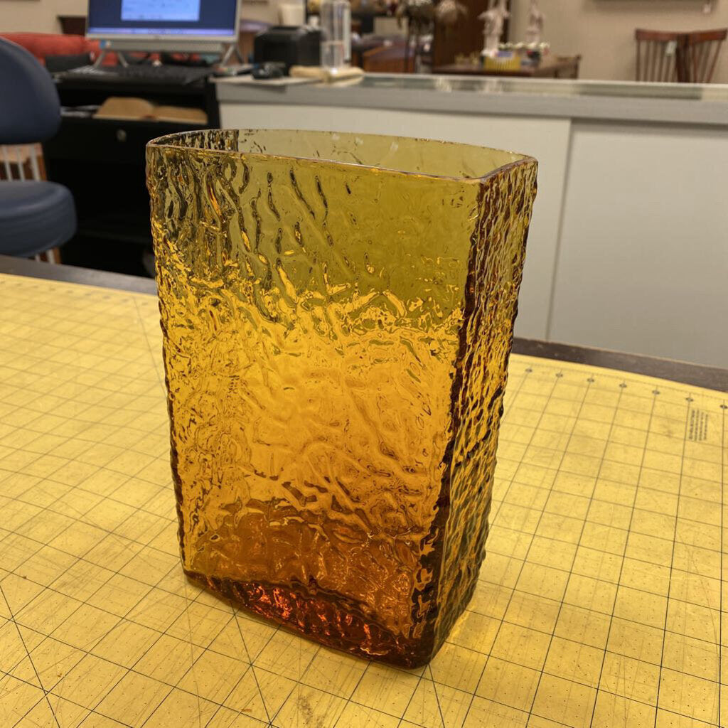 Blenko MCM Crinkle Glass Vase