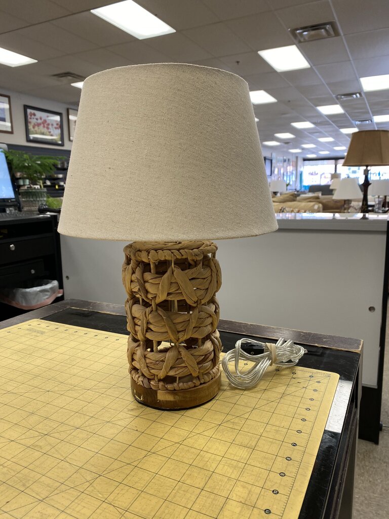Small Rustic Rattan Lamp