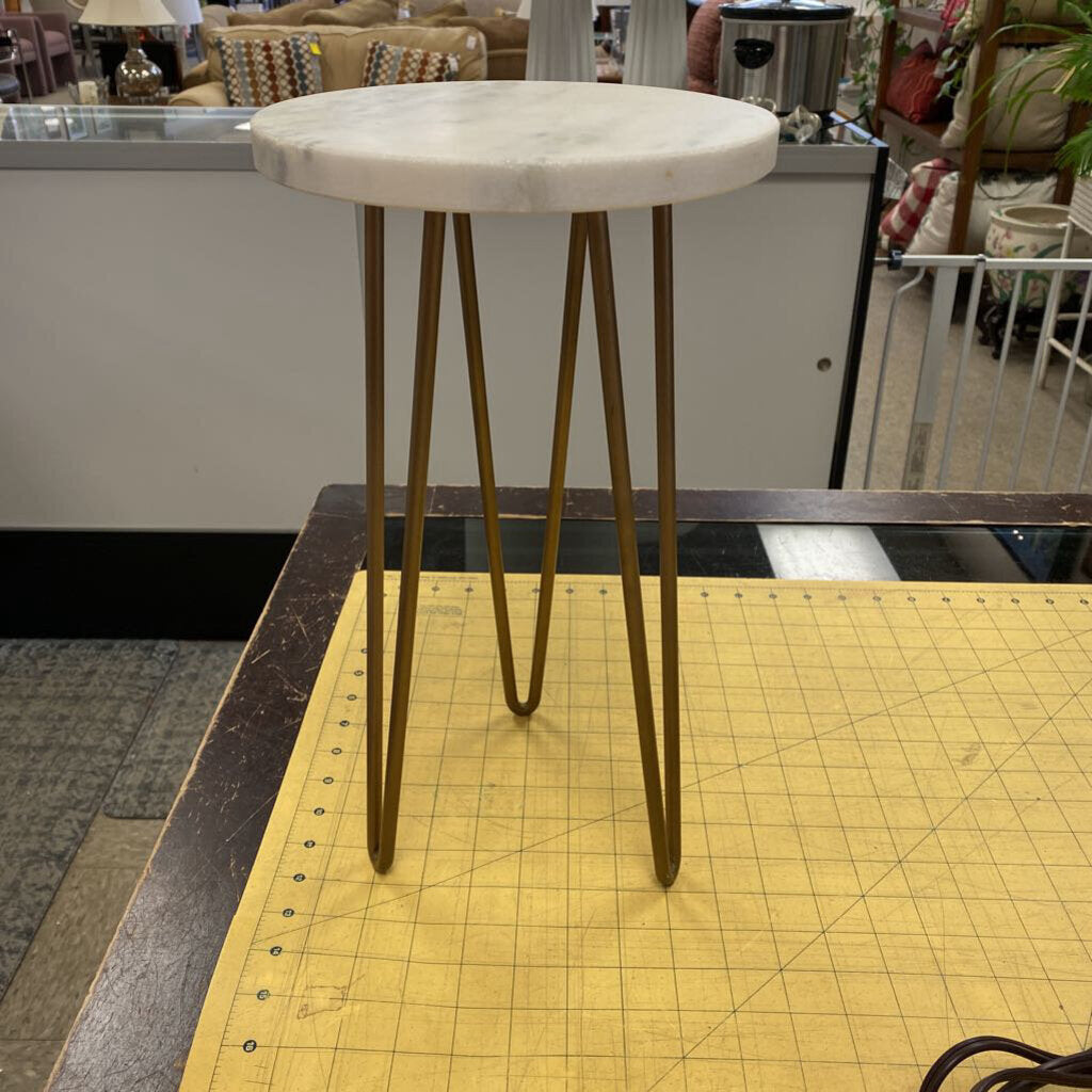Marble Top Brass Leg Plant Stand