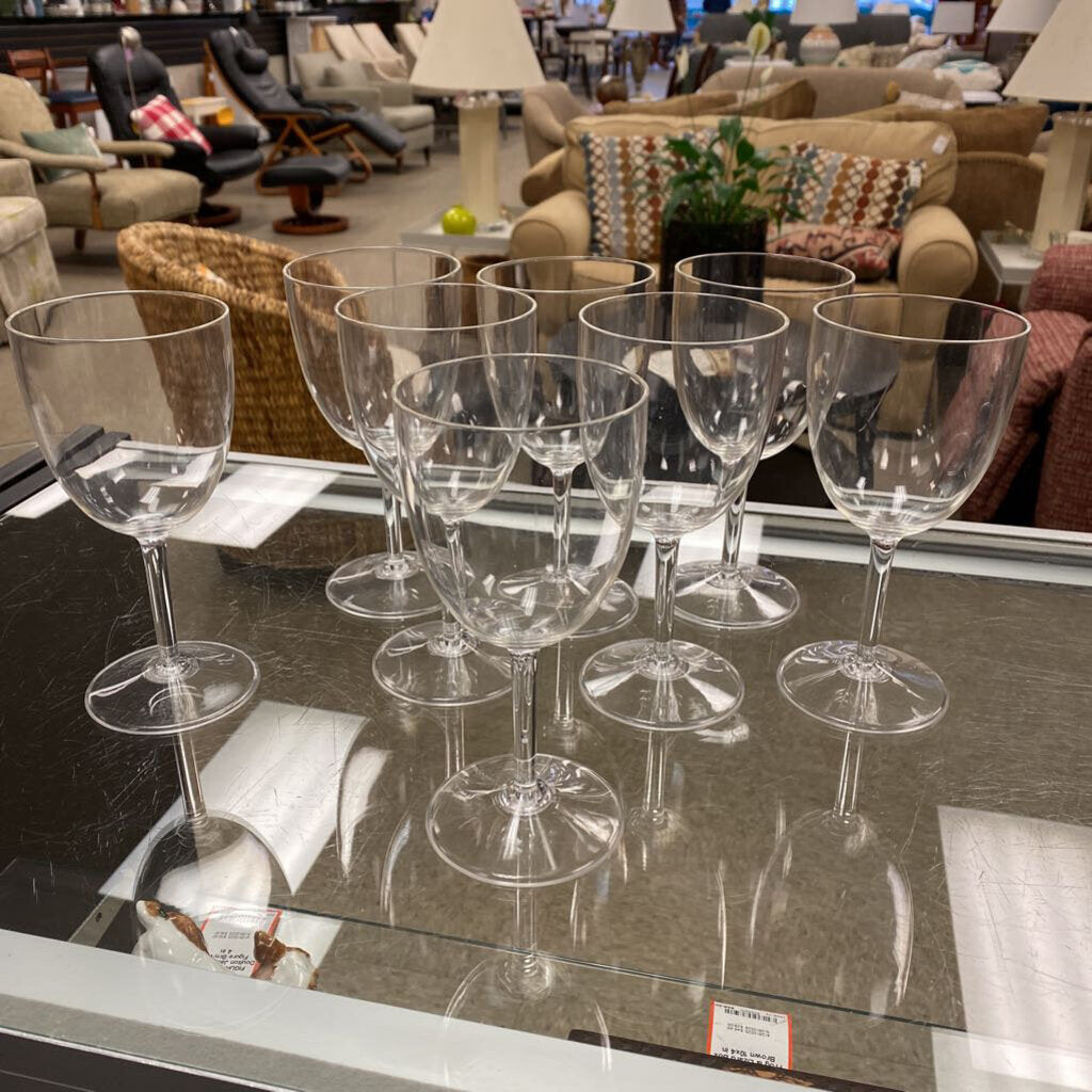8x Acrylic Wine Glasses