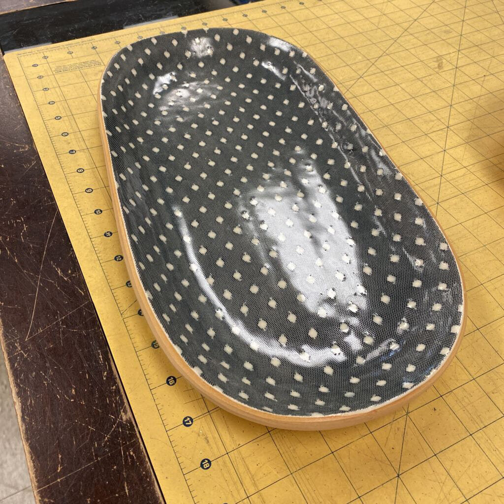 Rain Patterned Pottery Platter