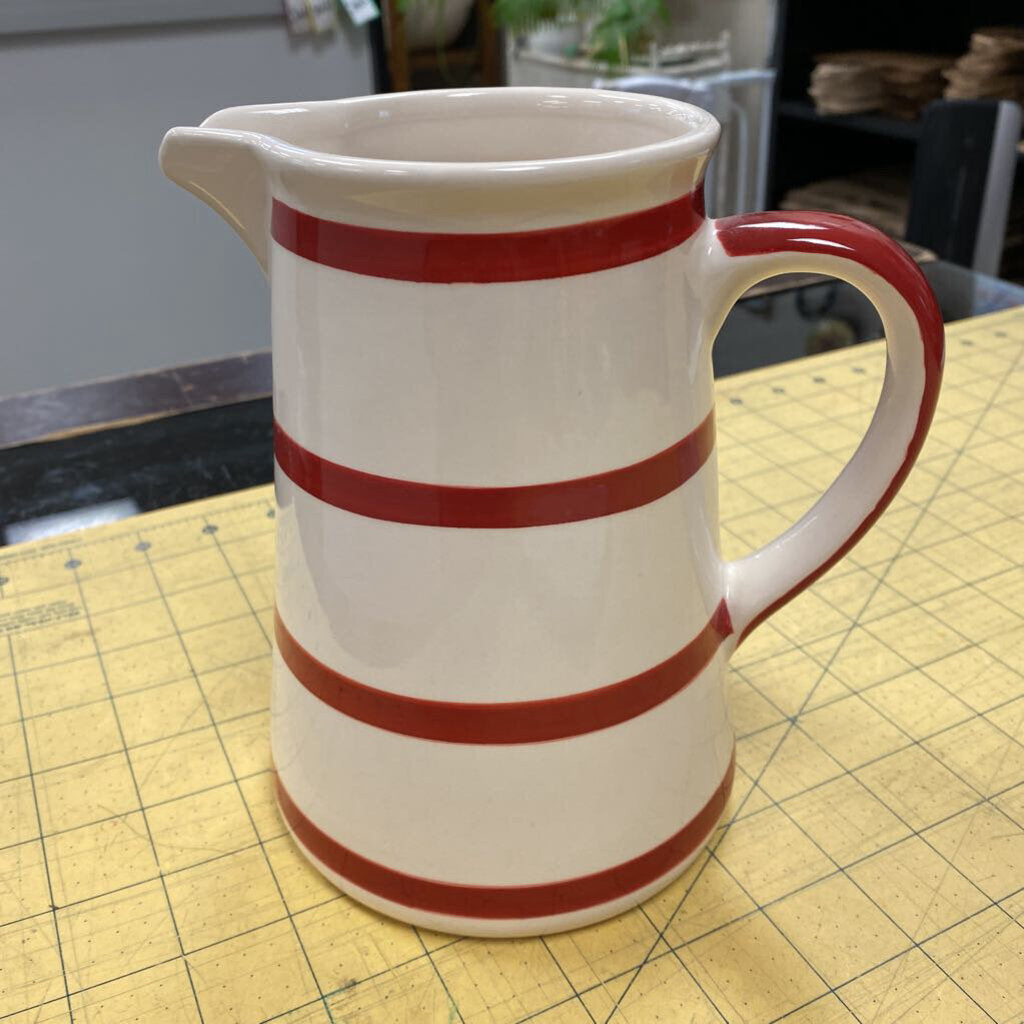 Striped Ceramic Pitcher