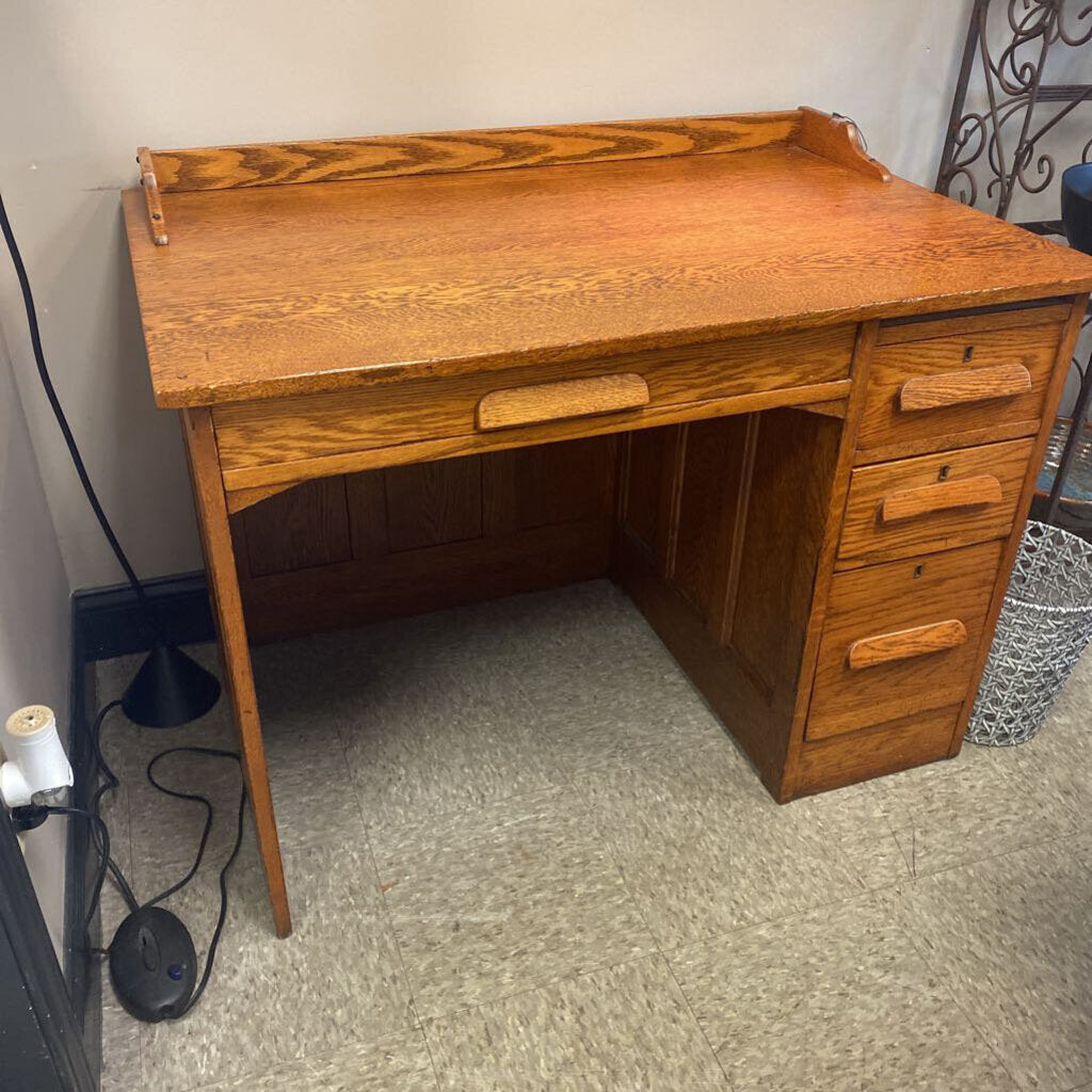 Vintage Oak Teacher's Desk