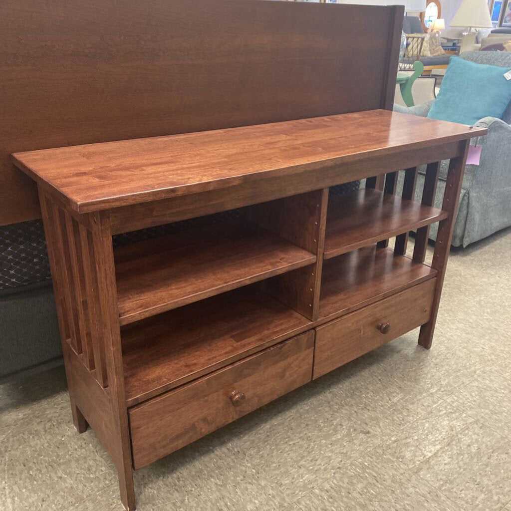 2 Drawer 2 Shelf Mission Style Table