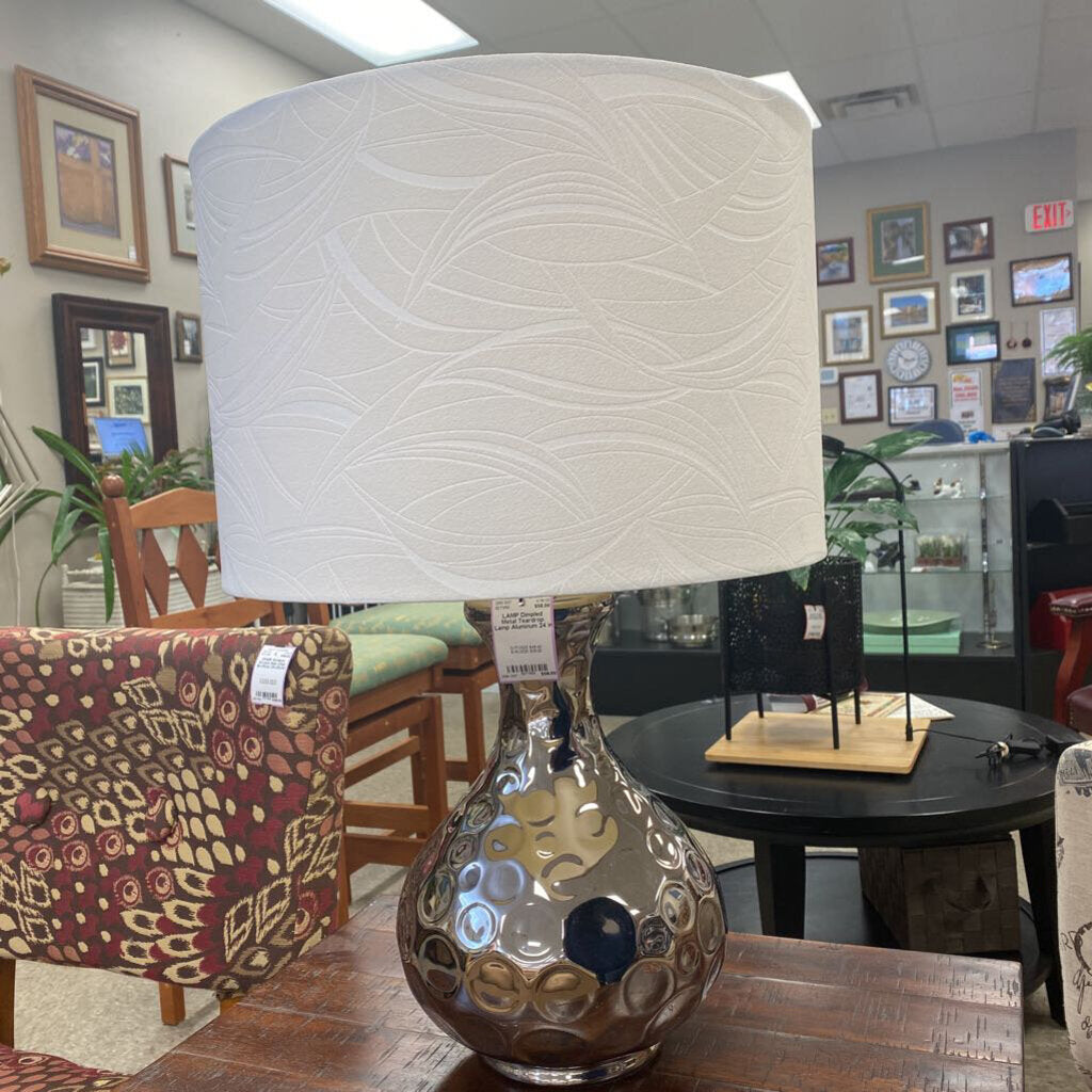 Dimpled Metal Teardrop Lamp
