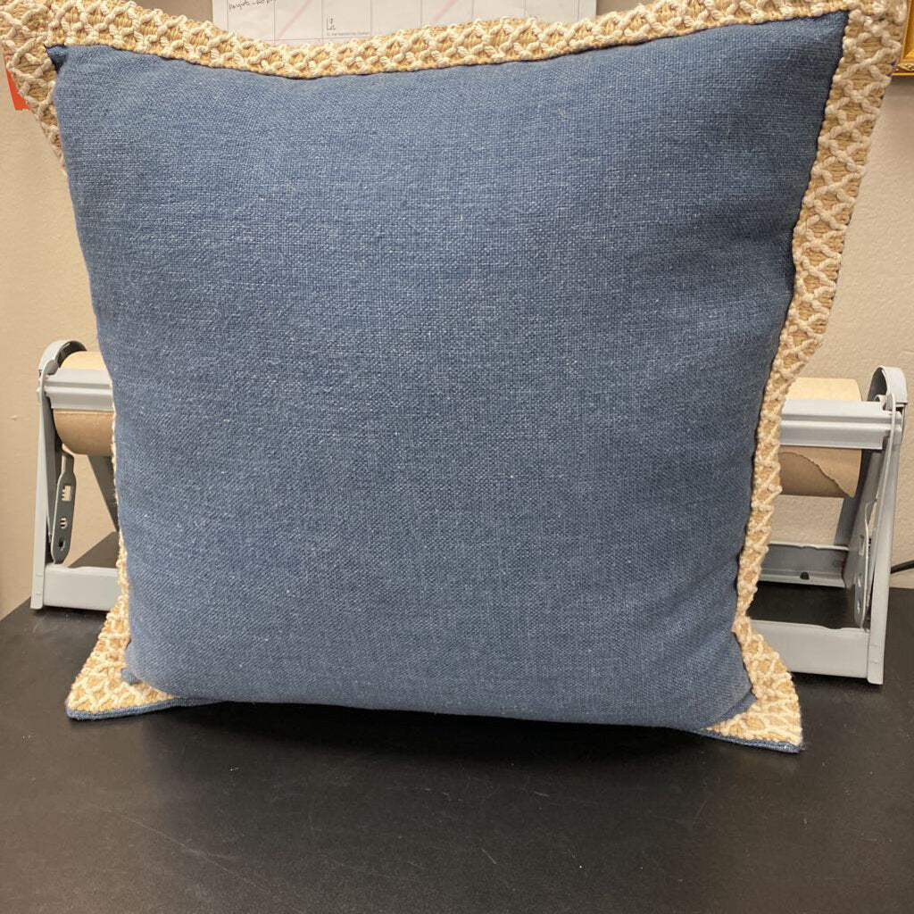 Jute Trimmed Cotton Accent Pillows