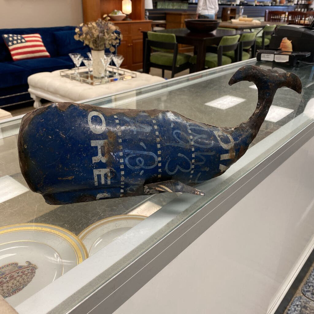 HOM Recycled Tin Whale Decor