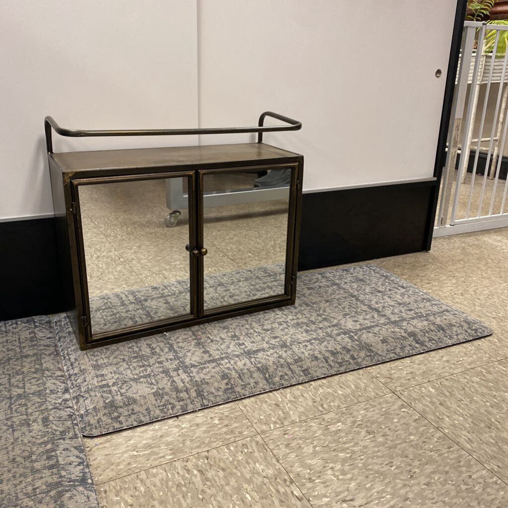 2 Mirrored Door Metal Wall Cabinet