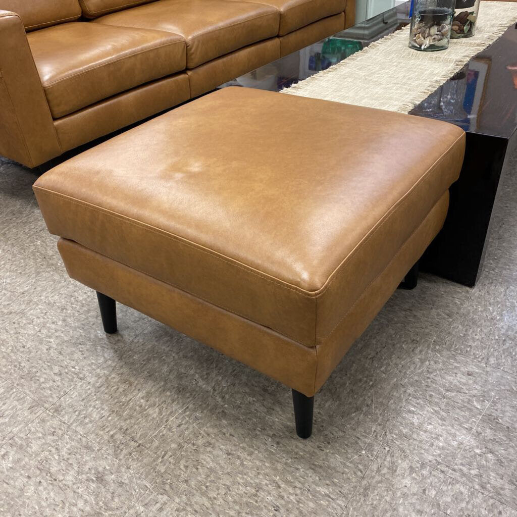 Burrow Leather Ottoman