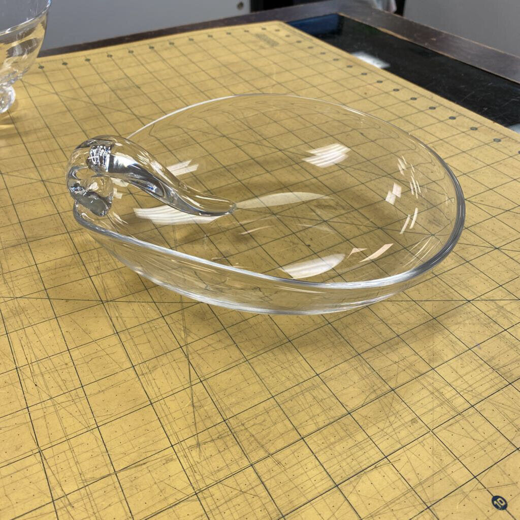 Stuben Crystal Bowl w/Snail Handle
