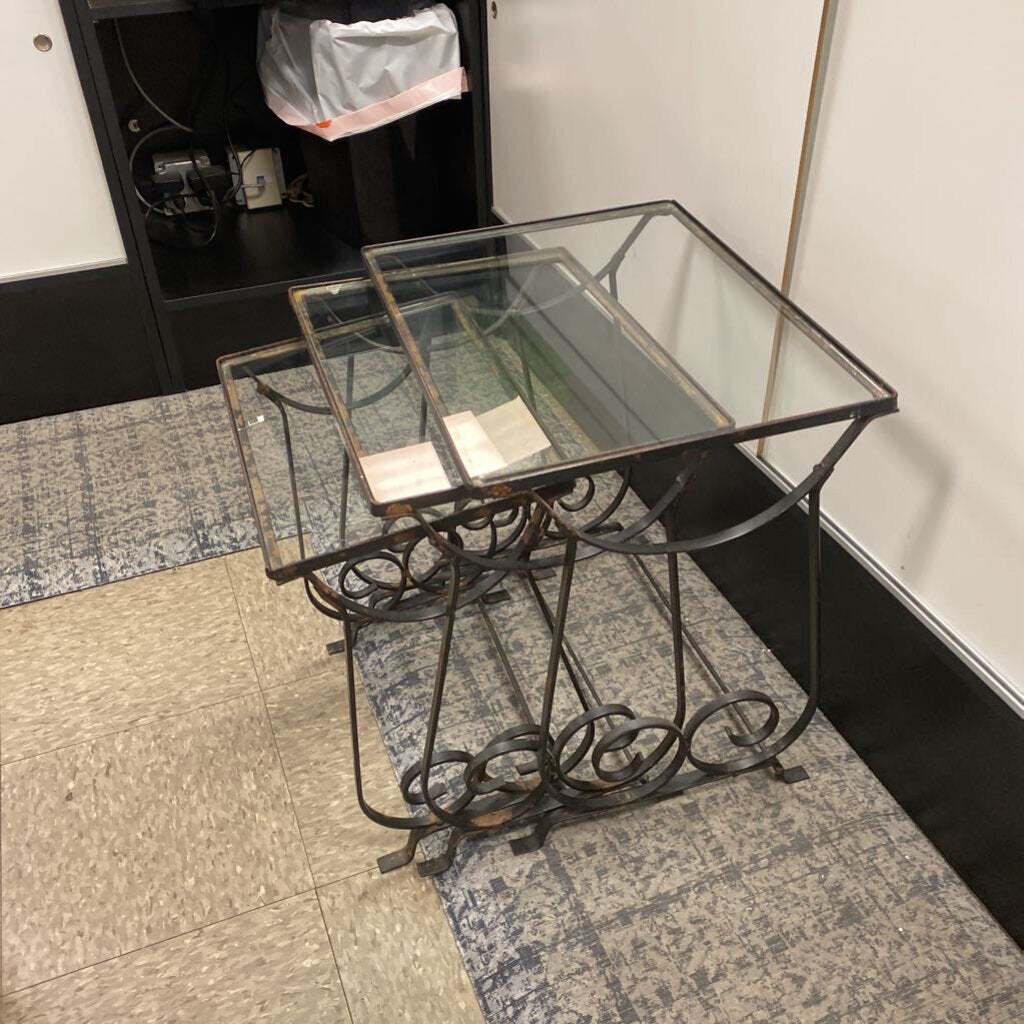 Wrought Iron Nesting Table Set