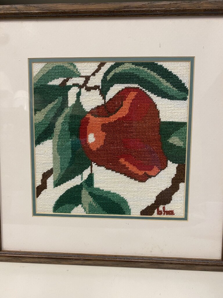 "Apple" Framed needlepoint