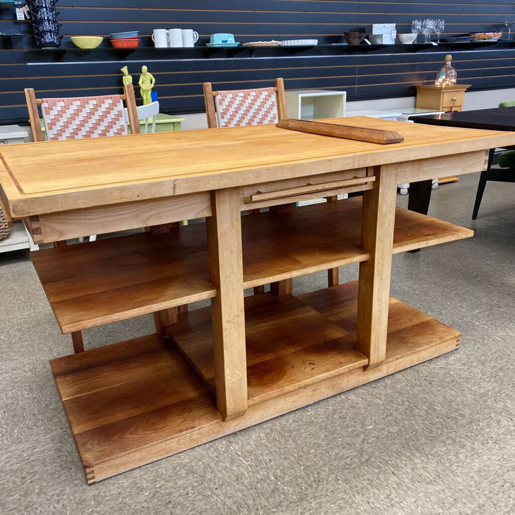 Wood Kitchen Island with 3 Drawers
