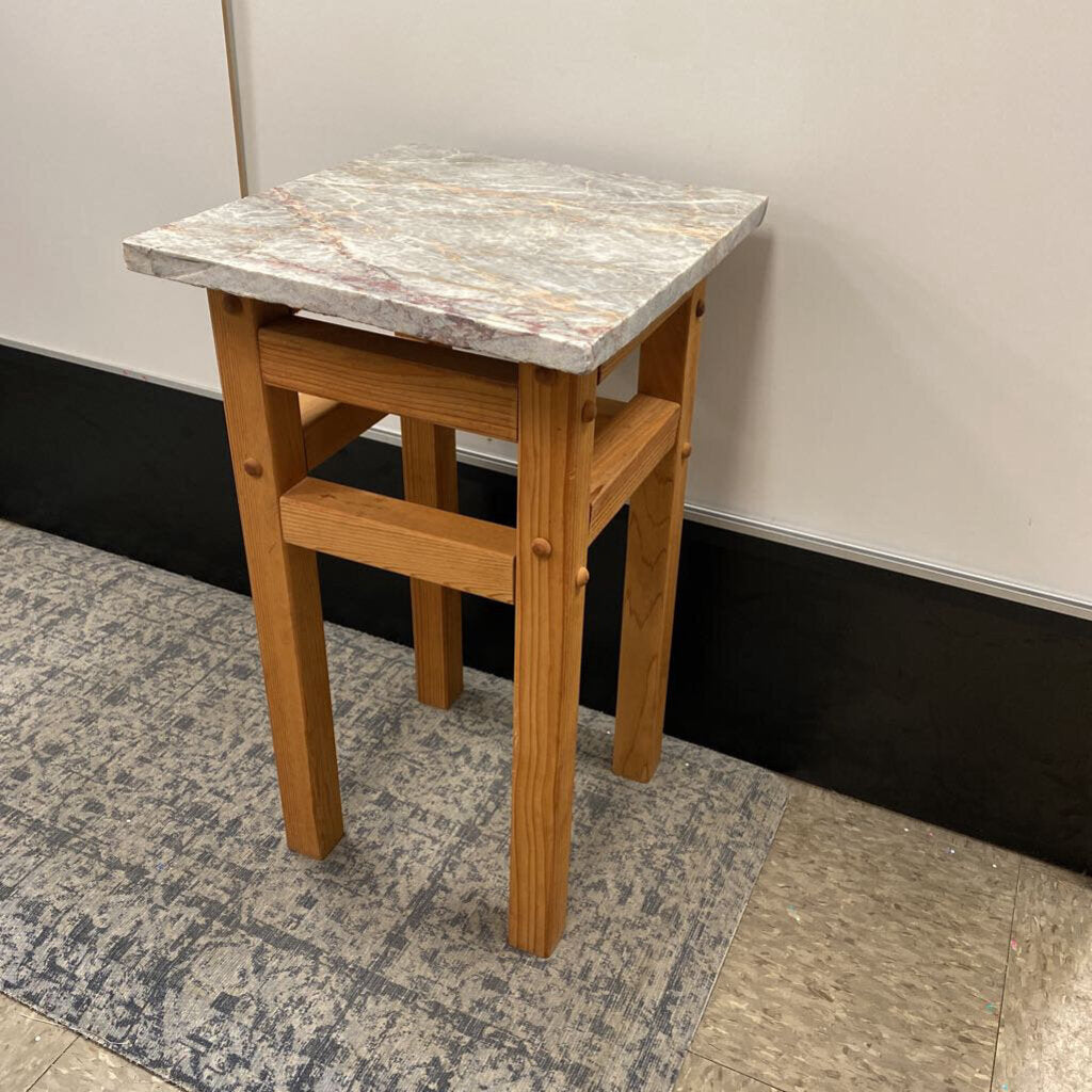 Marble Topped Craftsman Side Table