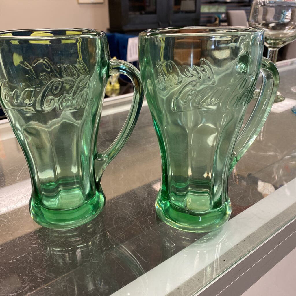 2 Coke Soda Fountain Glasses