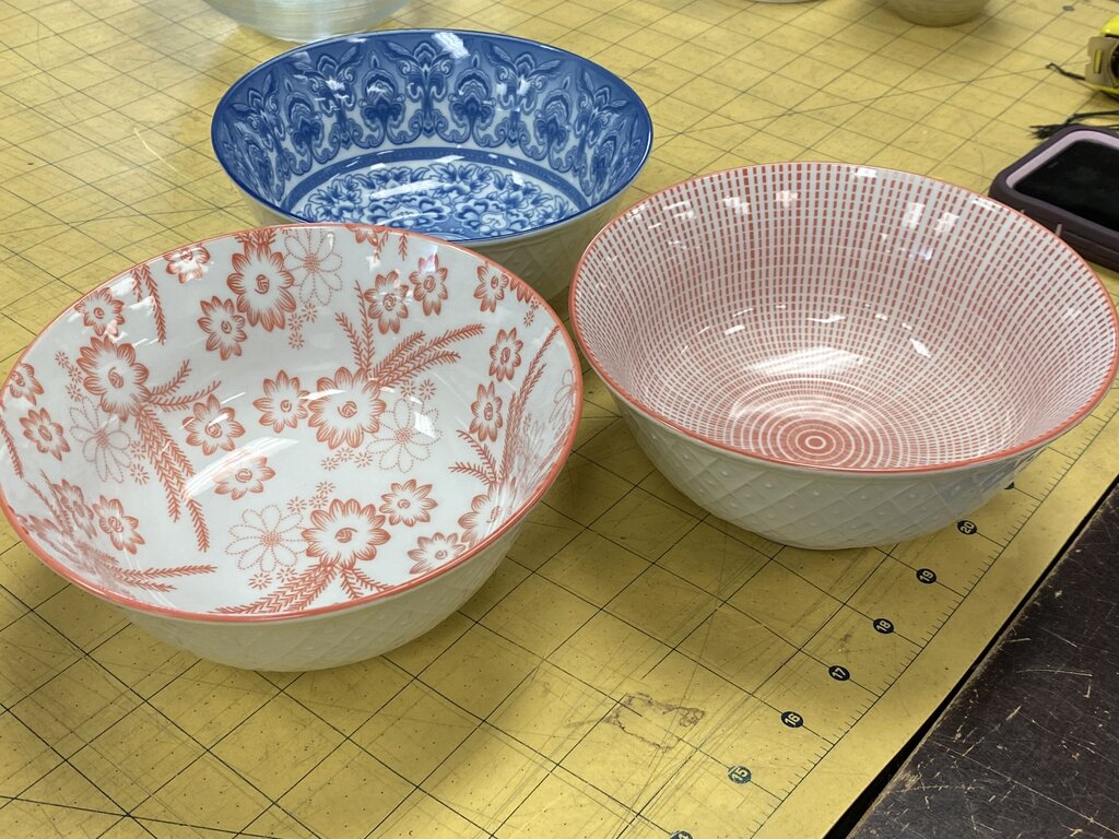 3x Gracie Porcelain Rice Bowls