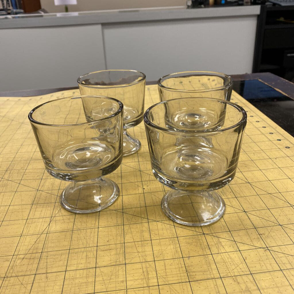 4x Recycled Glass Dessert Glasses