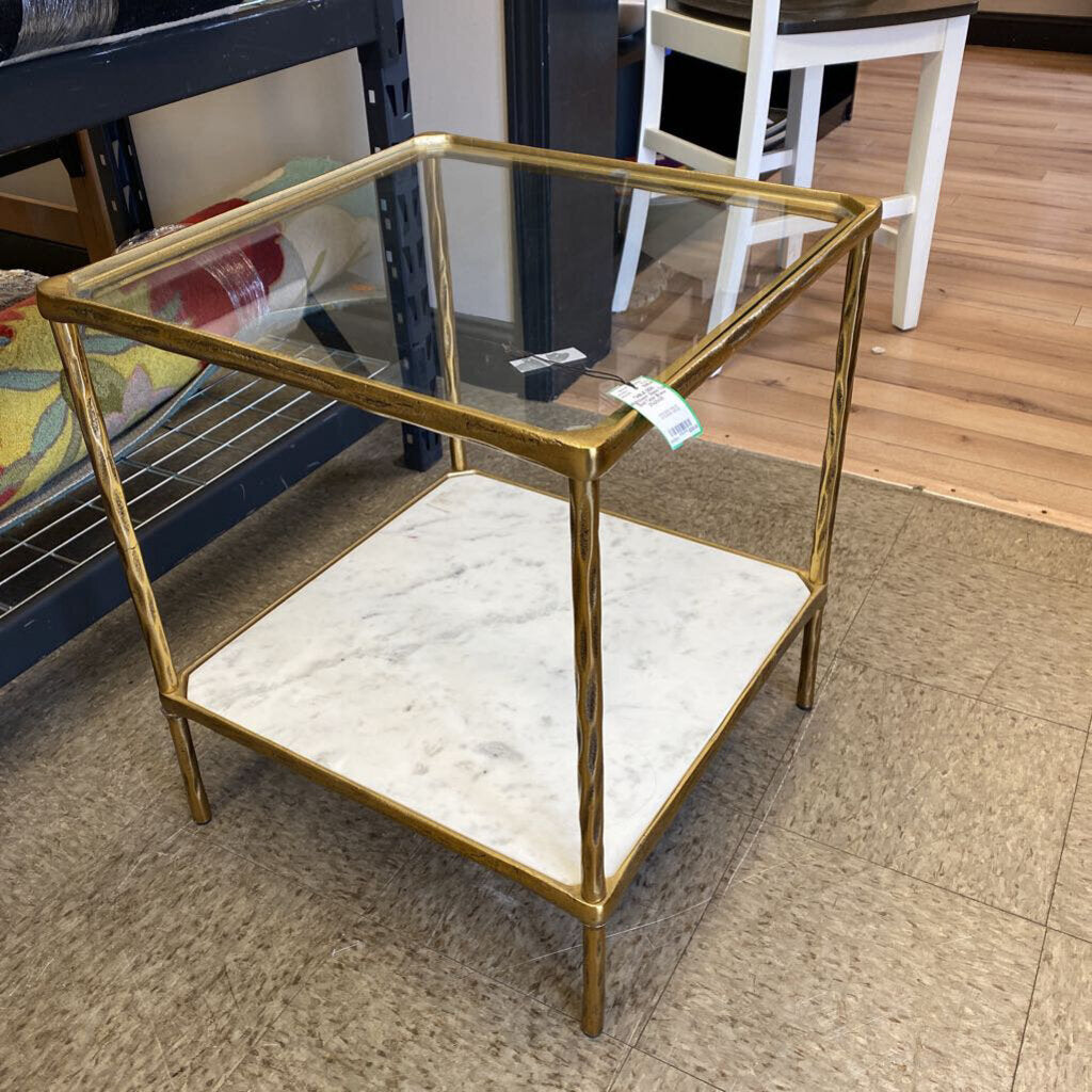 Hightower Glass Top End Table