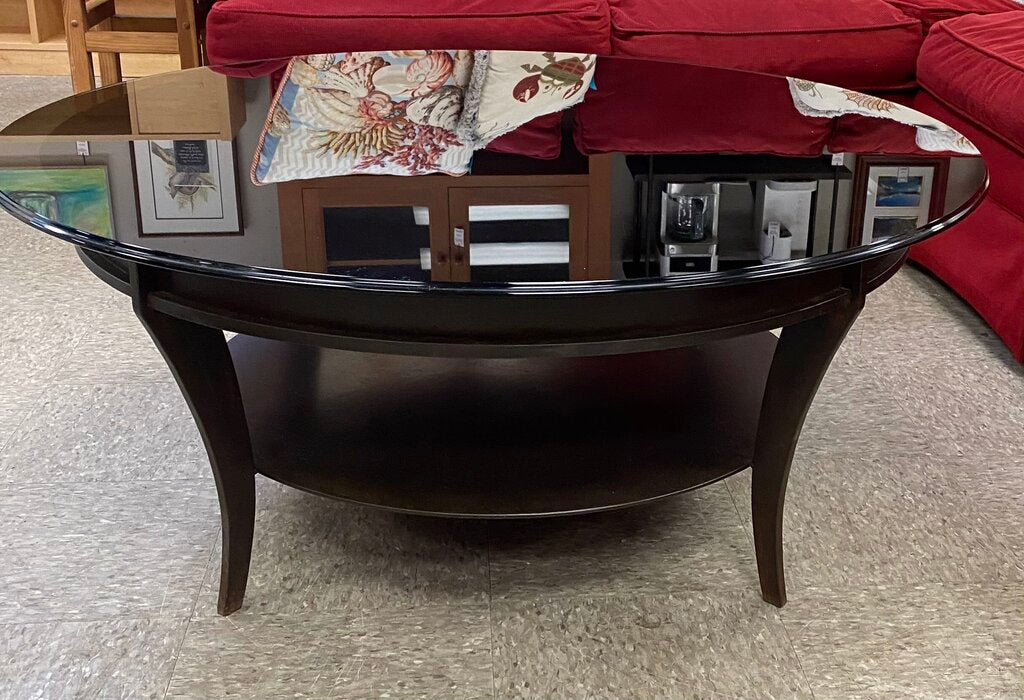 Wrought Iron Round Table w/Glass Top