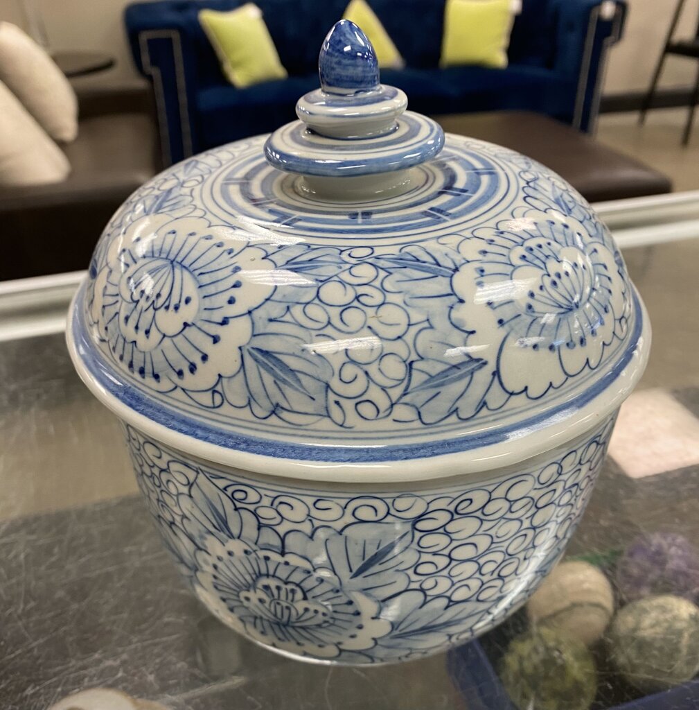 Lidded Asian Pottery Tea Box