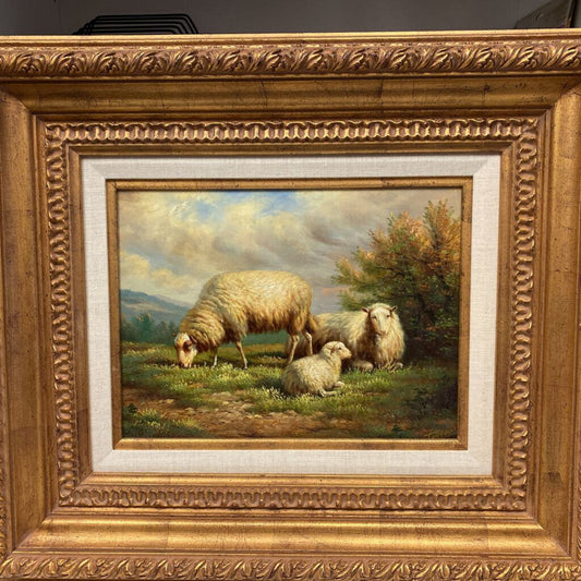 "Sheep in Repose" on Canvas
