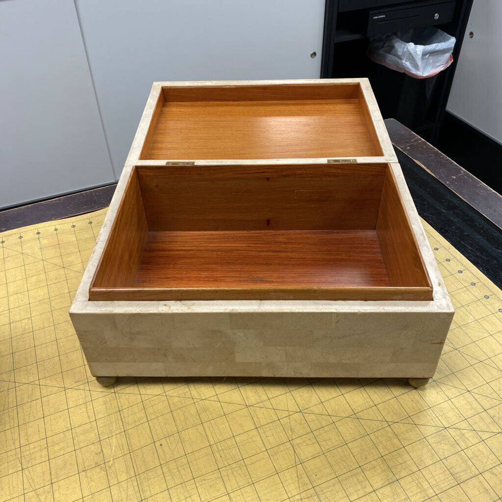 Maitland Smith Tessellated Stone & Brass Box