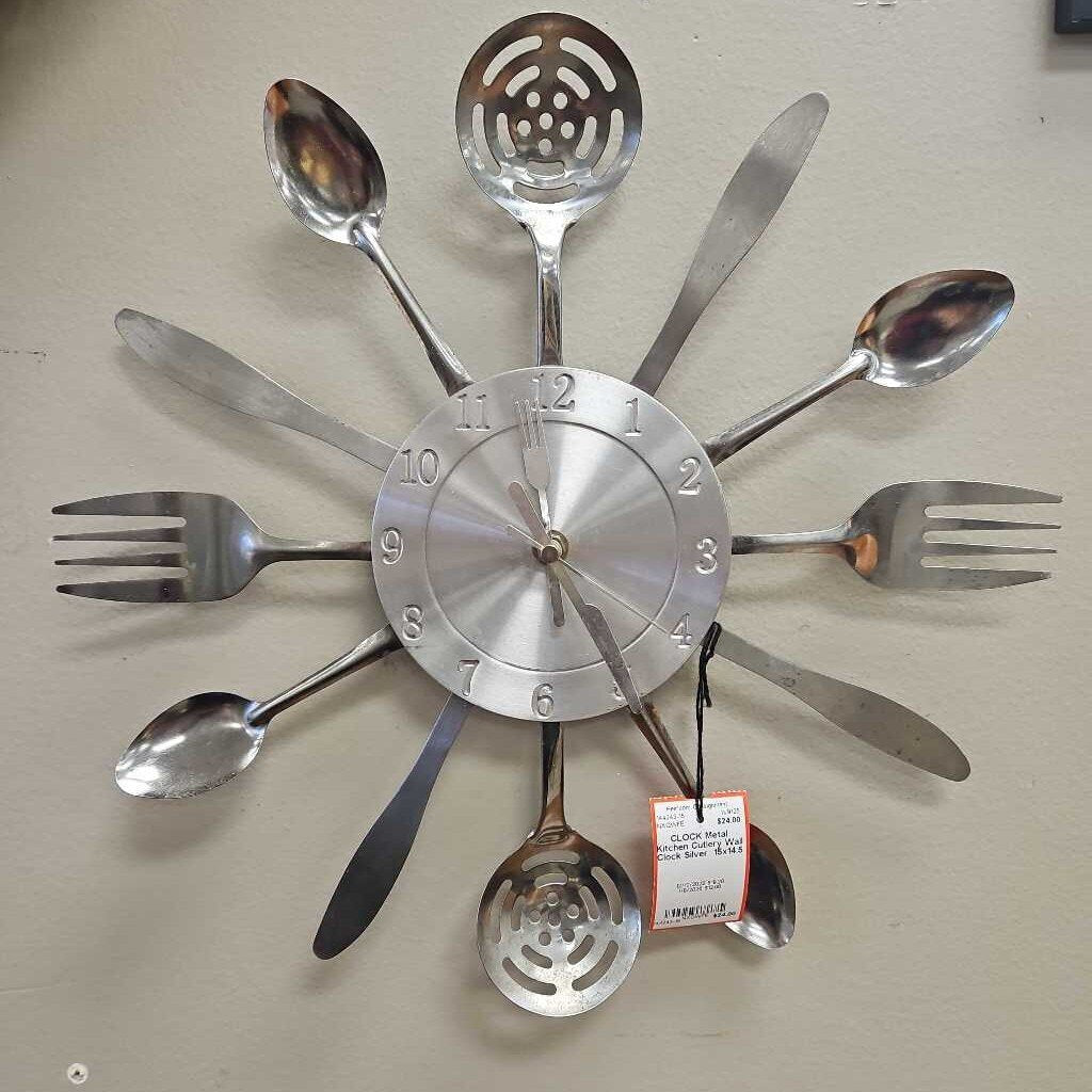Metal Kitchen Cutlery Wall Clock