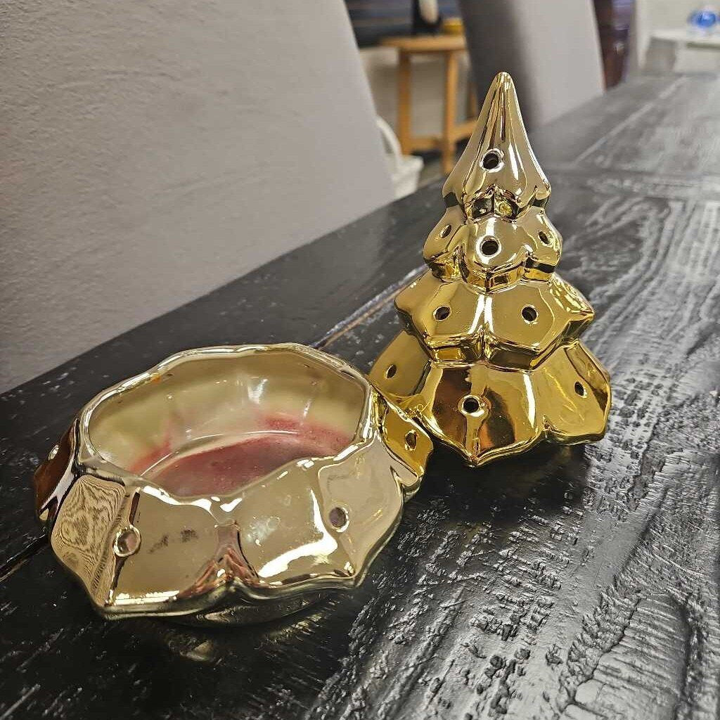 Gold Christmas Tree Votive