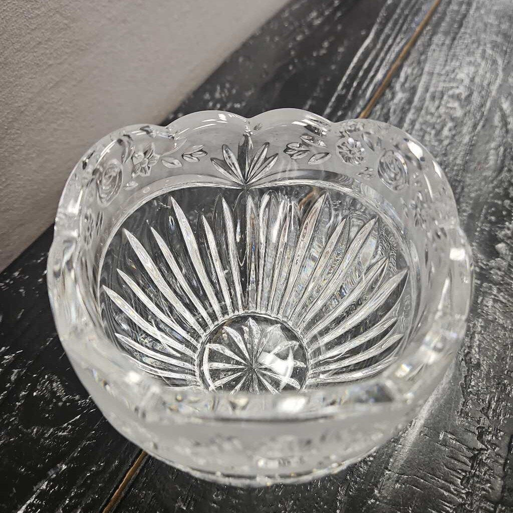 Crystal Candy Bowl with Frosted Flowers