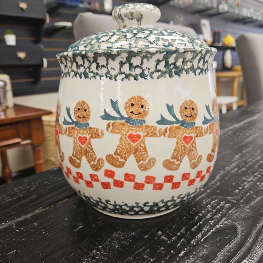 Folk Craft Gingerbread Cookie Jar