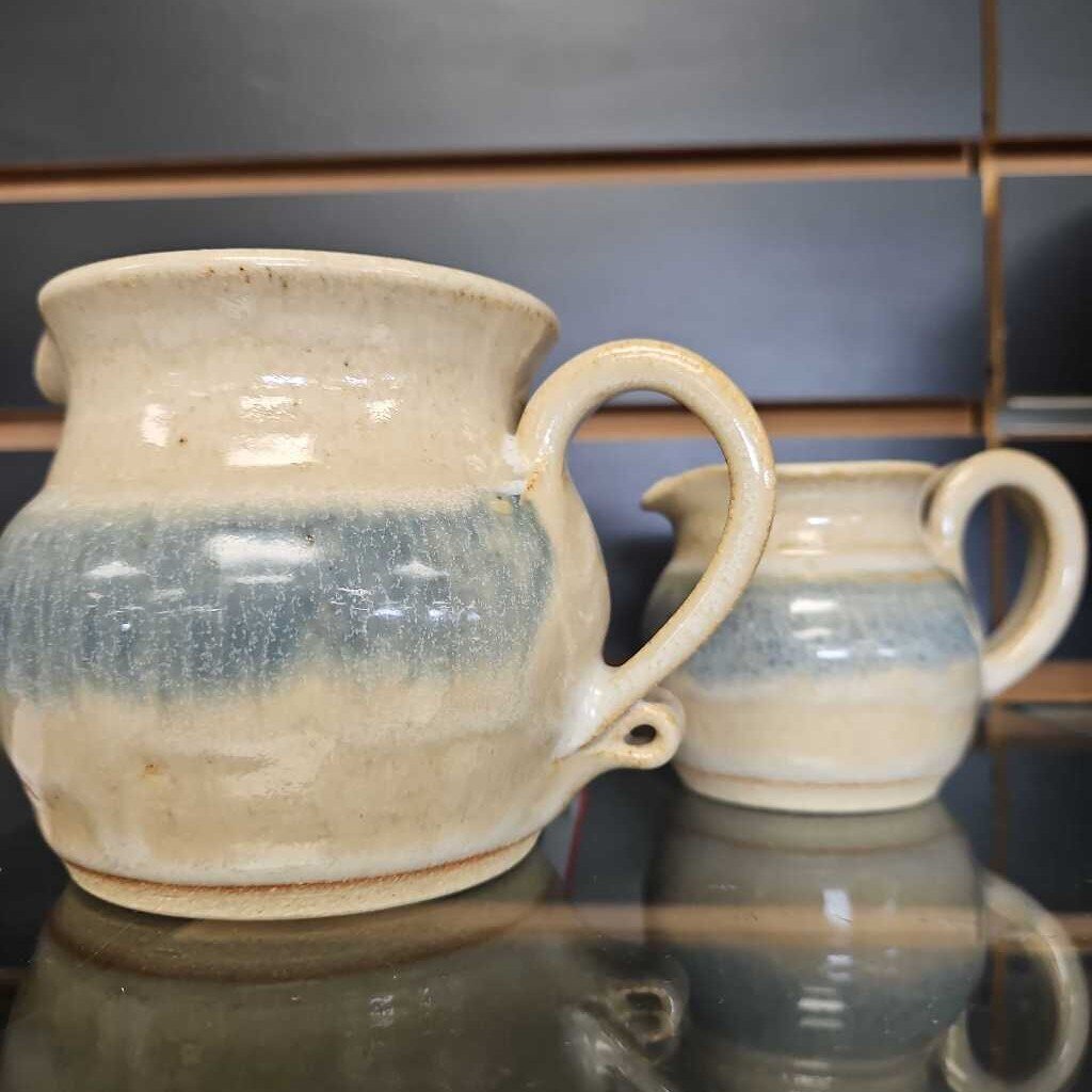 Glazed Ceramic Decorative Mini Pitchers - Set of 2