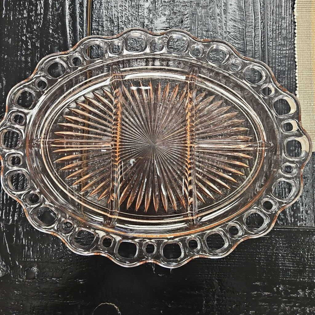 5 Compartment Glass Serving Tray