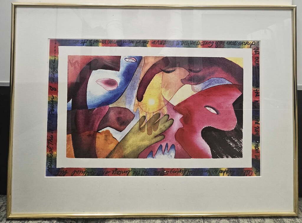 Abstract Faces Watercolor Print