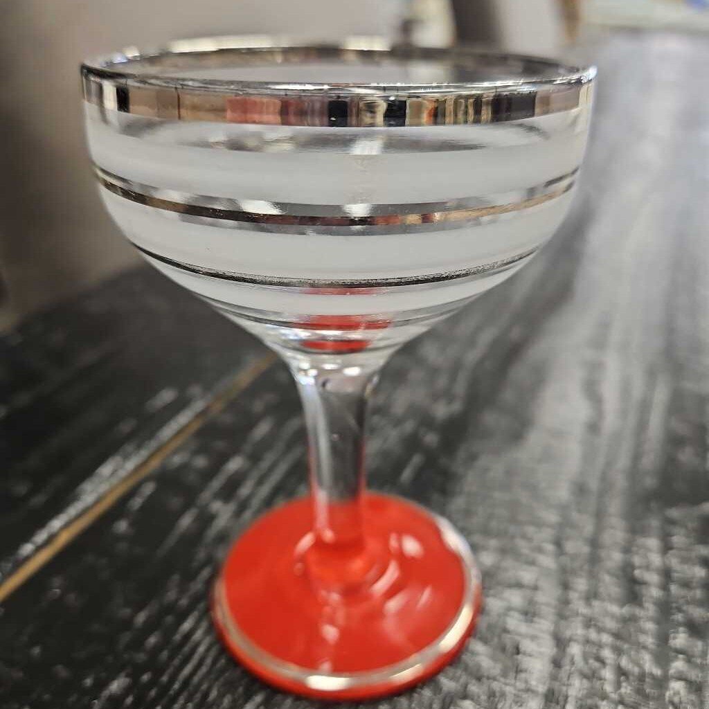 Mid-Century Striped Port Wine Glass