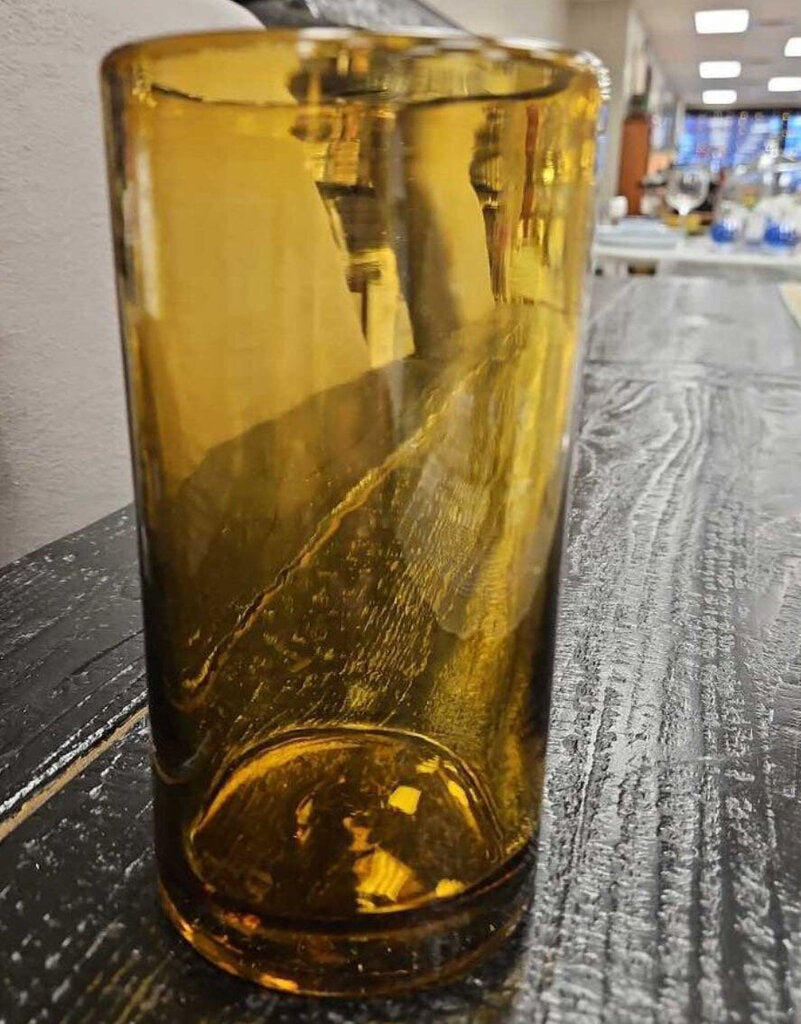 MCM Handblown Amber Drinking Glass