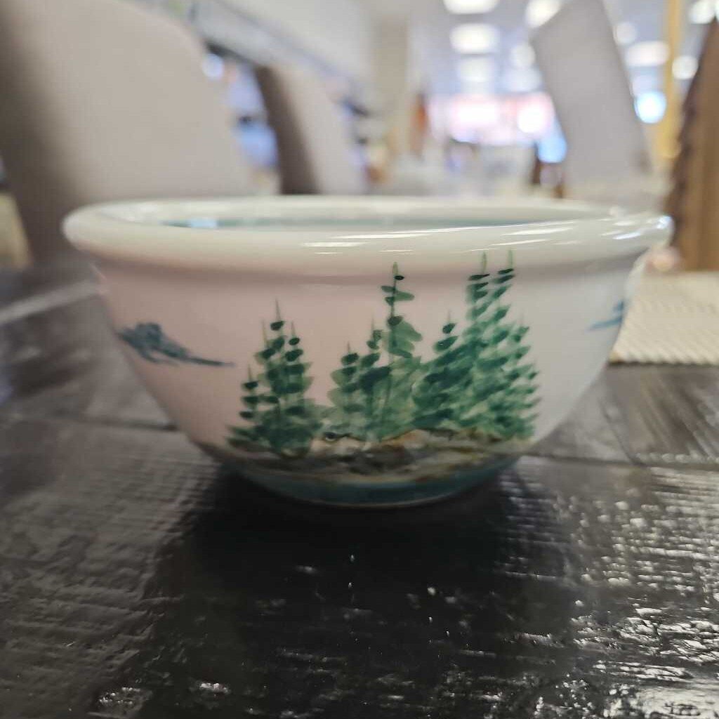 Hand Painted Coastal Design Ceramic Bowl