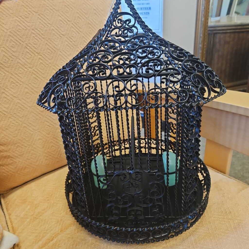 Vintage Wrought Iron Bird Cage