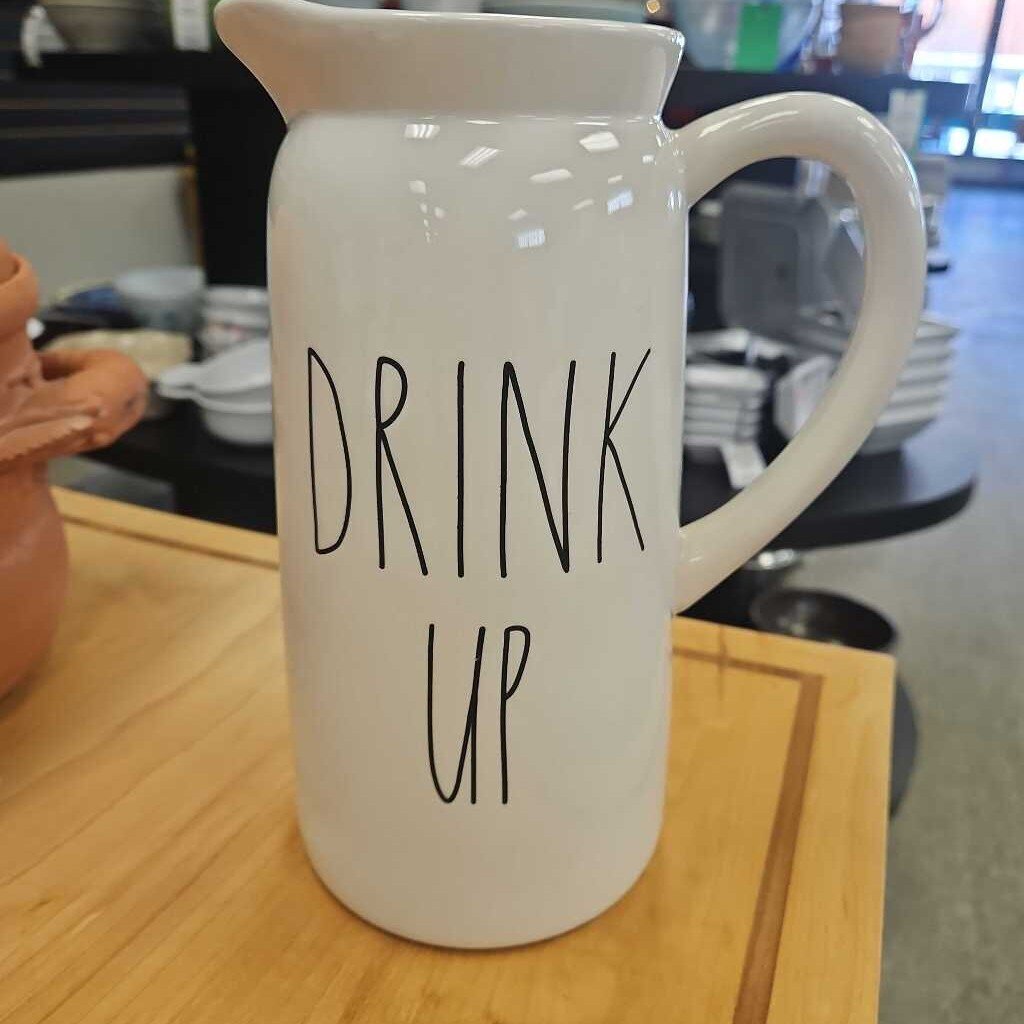 Rae Dunn Ceramic "Drink Up" Pitcher