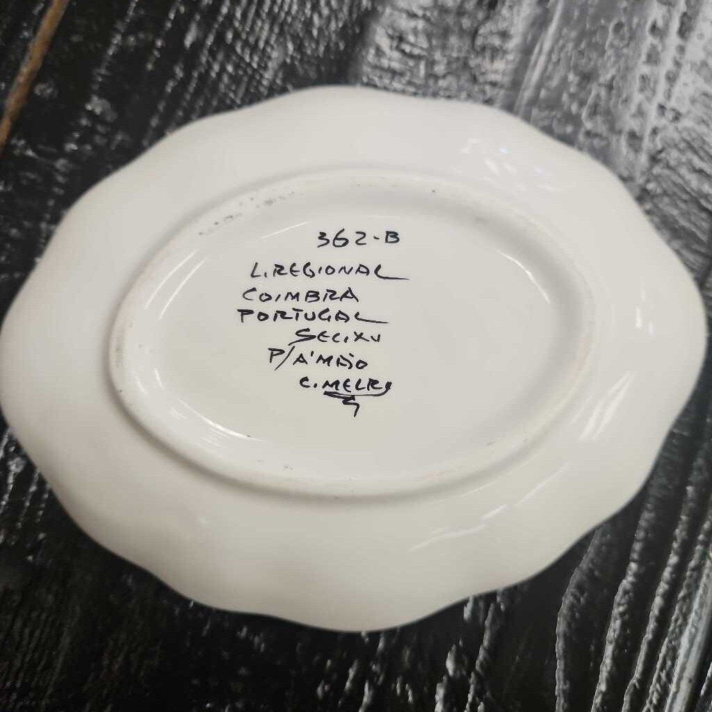 Coimbra Portugal Pottery "Lucky Rooster" Signed Dish