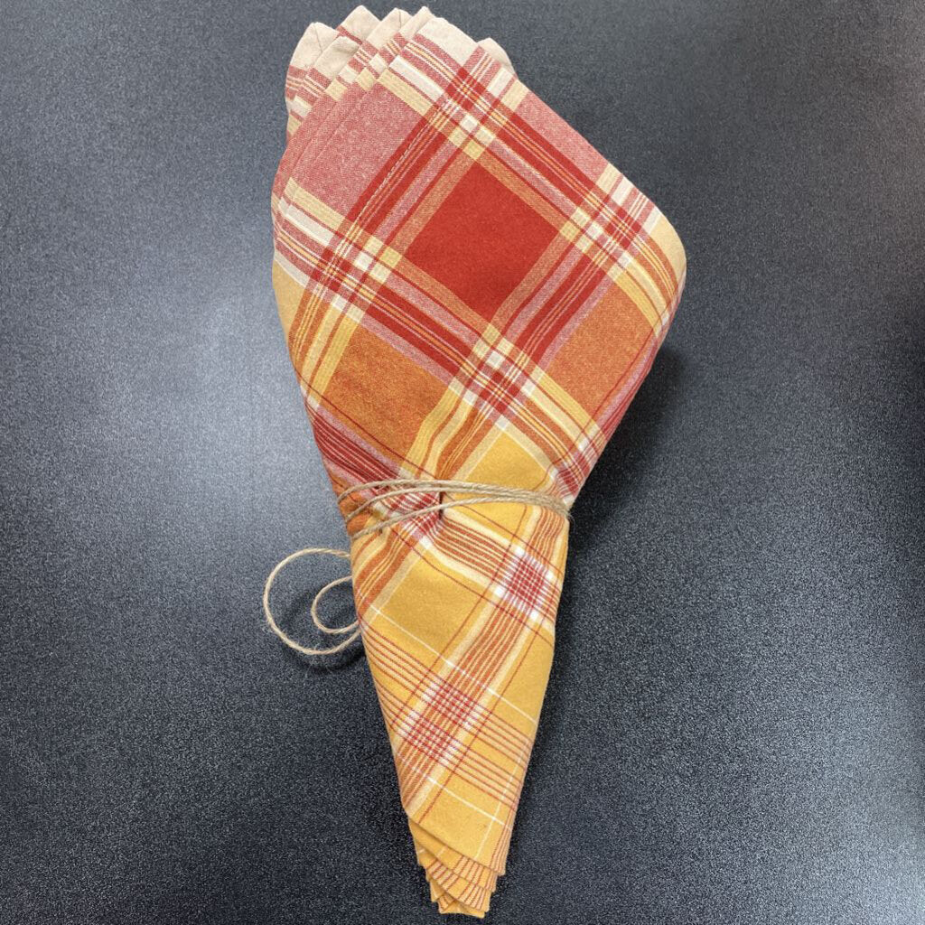 William Sonoma Plaid Cotton Napkins, set of 6