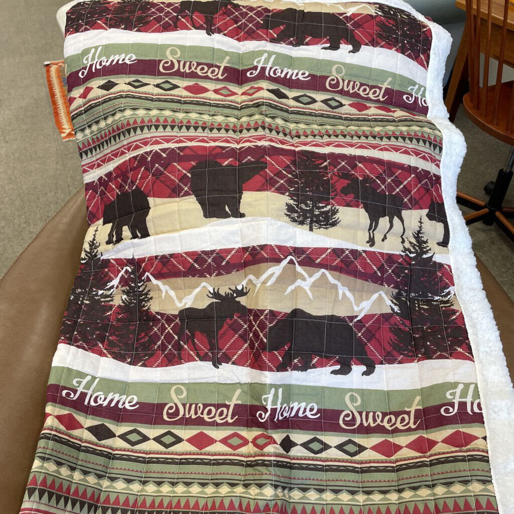 Rustic Home Sweet Home, Lodge-Themed Throw Blanket