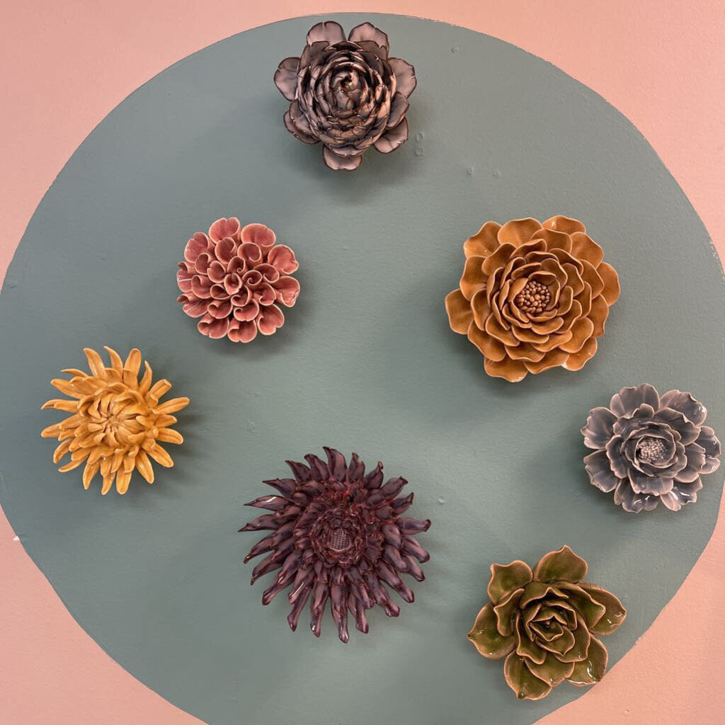 Chive Ceramic Wall Flower #EG36 - Champagne Pink Hydrangea