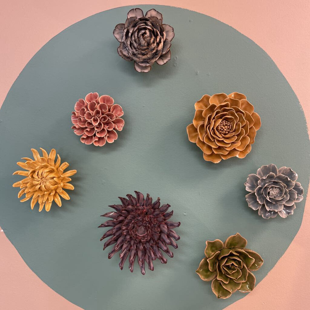 Chive Ceramic Wall Flower #EG38 - Canary Yellow Sarah Mum