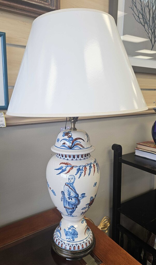 Vintage Chinese Ginger Jar Enamel Table Lamp